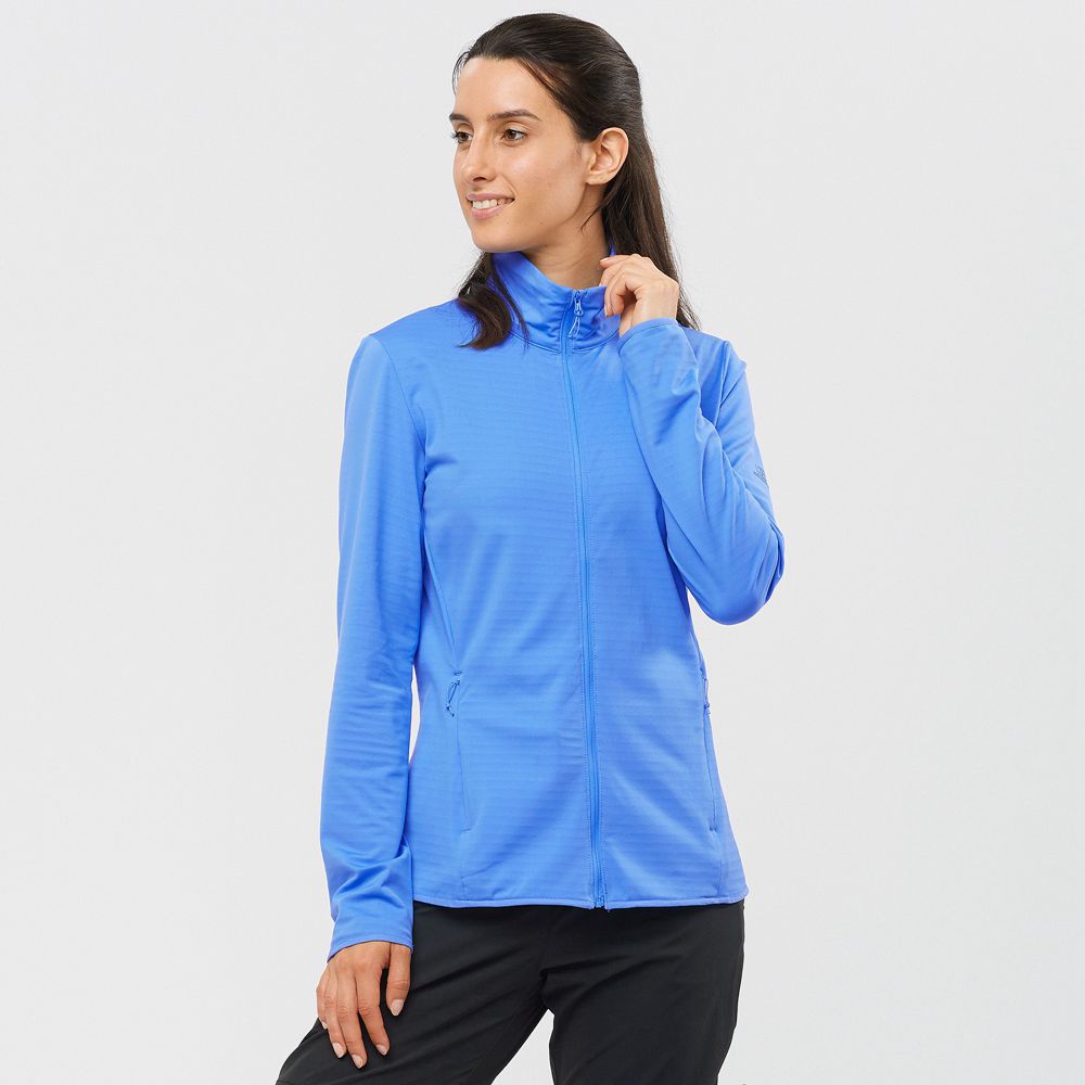 Vestes Imperméables Salomon Femme Bleu - Salomon ESSENTIAL LIGHTWARM - France (0691-ZTFPO)